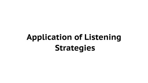 Application of Listening Strategies